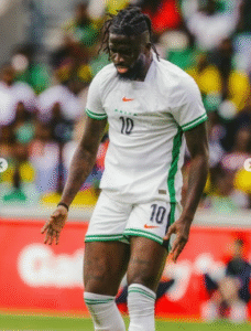 Tolu Arokodare in action, potentially joining Fulham as their new striker.