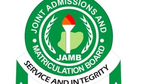 JAMB logo featuring a green emblem with a torch, book, and map of Nigeria, symbolizing the Joint Admissions and Matriculation Board.