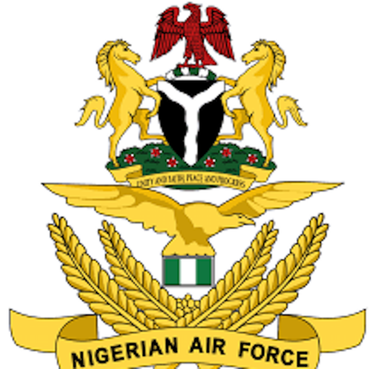 NAF Official emblem of the Nigerian Air Force (NAF) featuring a golden eagle, national crest, and laurel wreath.