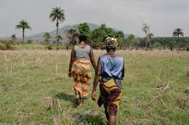 Fight over farmland boundary Two women fighting on a farmland over a land boundary dispute as villagers watch and try to separate them.