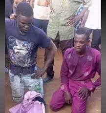 NDDC Two suspects apprehended by residents in Port Harcourt while attempting to steal NDDC-installed solar street lights at night.