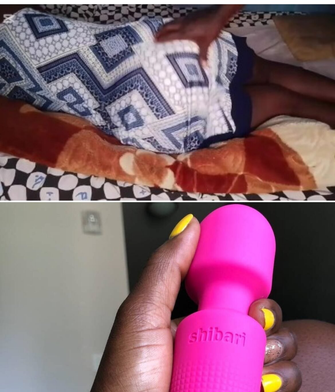 A worried Nigerian man recording a video as he explains how he caught his wife using a sex toy while constantly denying him sex.